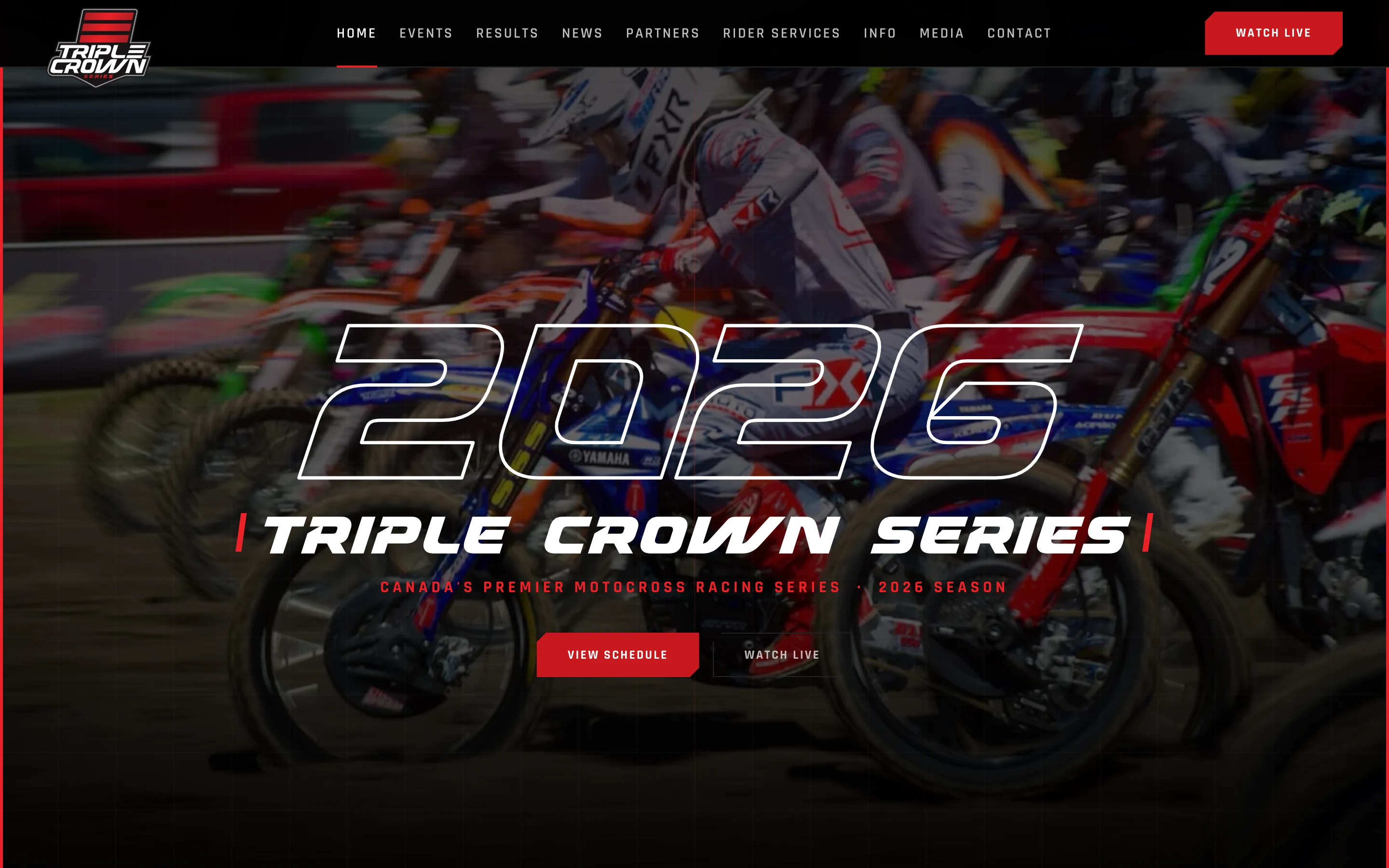 Triple Crown Series website homepage